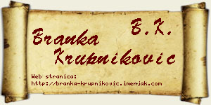 Branka Krupniković vizit kartica